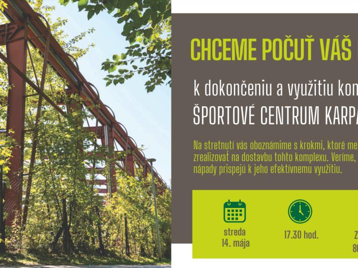 ŠPORTCENTRUM Karpatská: chceme počuť váš názor