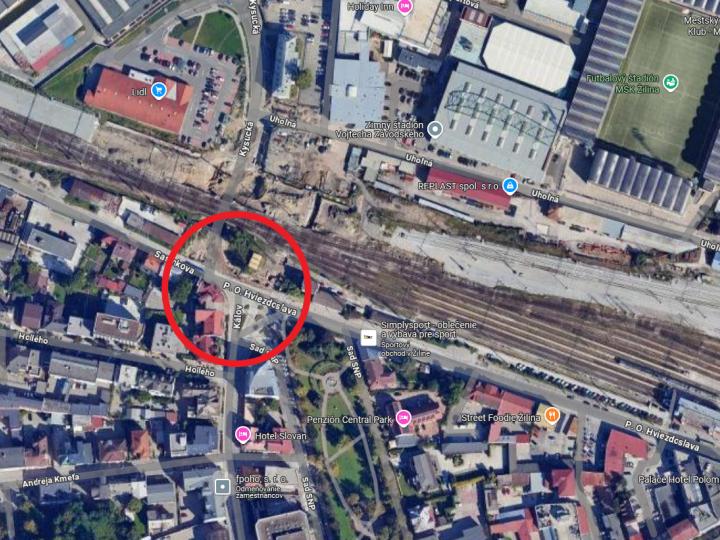 Uzávera priesečnej križovatky ciest ul. Kysucká, Sasinkova, Kálov a P.O. Hviezdoslava