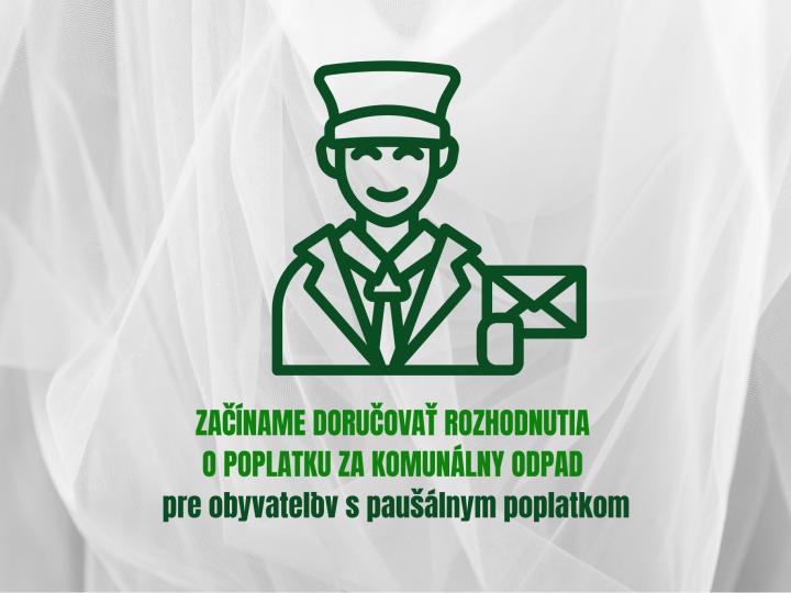 Doručovanie rozhodnutia o poplatku za komunálny odpad