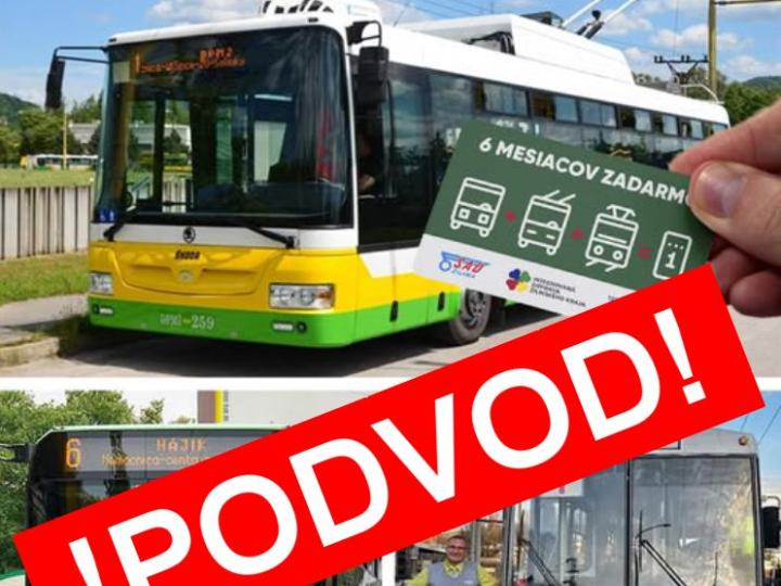 Nenechajte sa oklamať podvodnou stránkou sľubujúcou bezplatnú dopravu.