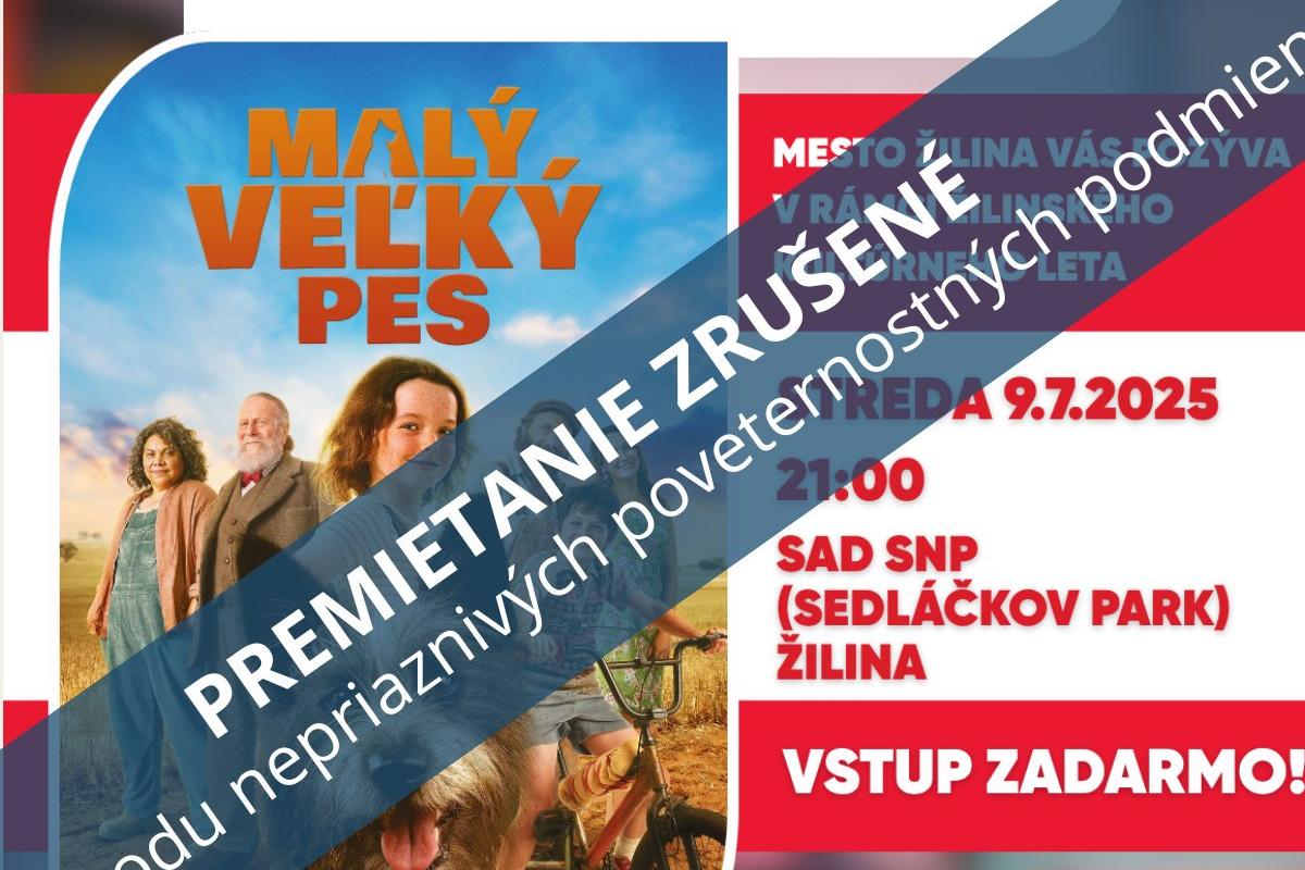 PREMIETANIE JE ZRUŠENÉ - TÚLAVÉ KINO v Sade SNP: Malý veľký pes