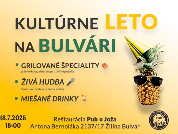 Kultúrne leto na Bulvári - živá hudba a grilovačka