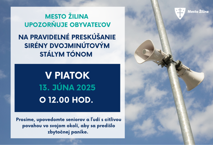 Pravidelné preskúšanie systému varovania obyvateľstva
