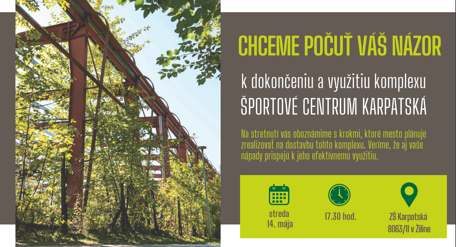 ŠPORTCENTRUM Karpatská: chceme počuť váš názor