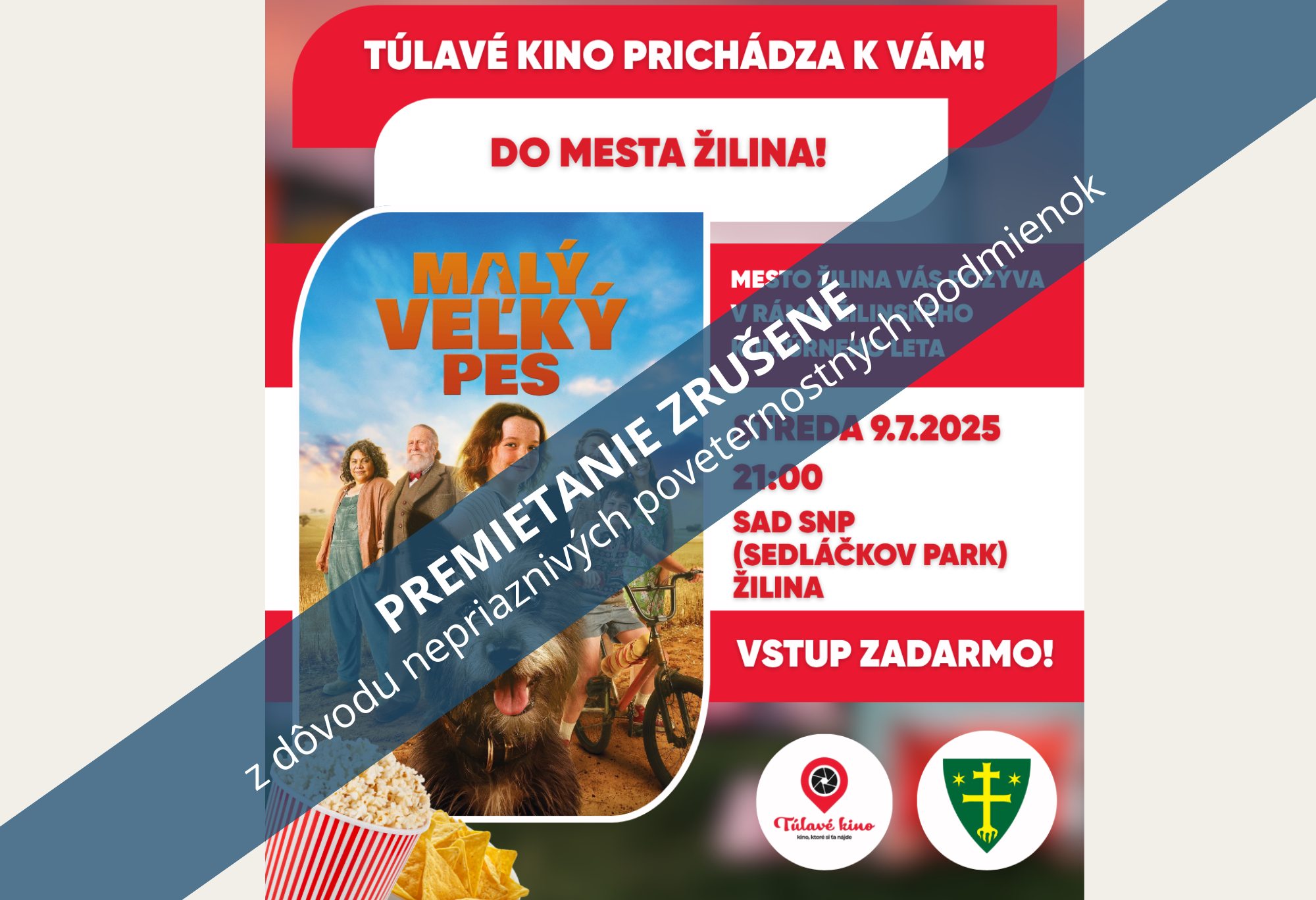 PREMIETANIE JE ZRUŠENÉ - TÚLAVÉ KINO v Sade SNP: Malý veľký pes